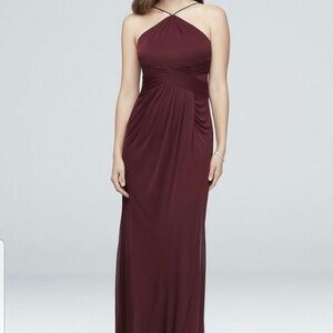 NWT Reverie Goddess Bridesmaid Dress Burgundy David's Bridal Formal Size 4